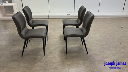 ‘Murcia’ Antiqued Grey Fabric Set of 4 Dining Chairs