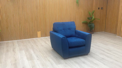 'Kian' Royal Blue Sensual Velvet Armchair