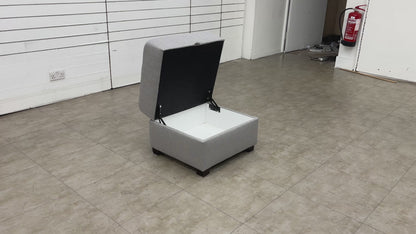 ‘Darcy' Grey Fabric Storage Footstool