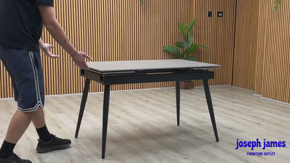 ‘Mason’ Grey Ceramic Top 120cm Extending Dining Table