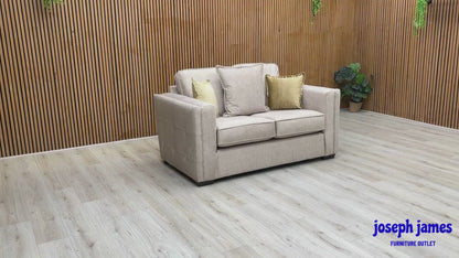 'Chelsea' Beige Vogue Velvet Formal Back 2 Seater Sofa
