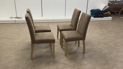 'Augusta' Taupe Nubuck-look Upholstery Dining Chairs - Set of 4