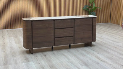 'Mekong' Marble Effect Ceramic Top 2 Door 3 Drawer Sideboard