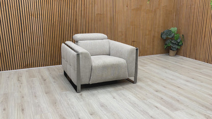 ‘Gisella' Anivia Khaki 14445 Fabric Power Recliner Chair with Power Headrest