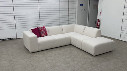 ‘Milani’ Ivory Jagger Fabric 4 Piece Modular Corner Sofa