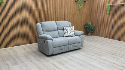 Video preview demonstrating the comfort and manual reclining action of the Weston Light Grey 2 Seater Recliner Sofa.
