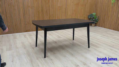 ‘Magda’ Black Solid Oak Large Extending Dining Table