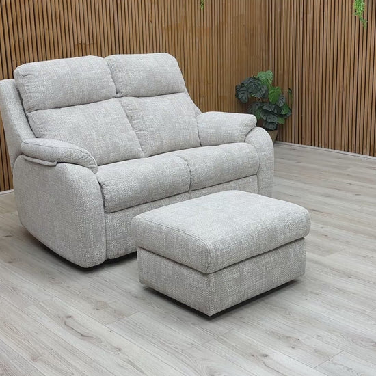 Video showcasing the G Plan Kingsbury’s build quality, fabric texture, and the storage capacity of the matching footstool.