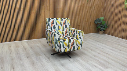 'Abberton' Terrazzo Audley Velvet Accent Swivel Chair in Pattern Fabric