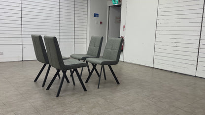 'Phoenix' Two Tone Faux Leather Suede Dining Chairs - Set of 4