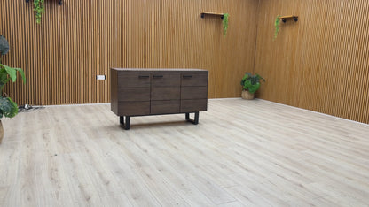 'Mars' Dark Oak Solid Oak Large 3 Door Sideboard