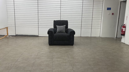 'Nixon' Fab-Cac-R463 Black Mica Fabric Power Recliner Chair