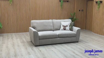 ‘Harlow’ Light Grey Fabric Standard Back 3 Seater Sofa