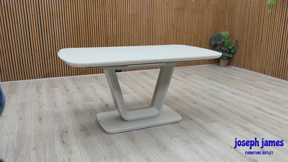 'Lazarro' White High Gloss Extending Dining Table