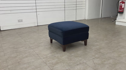 ‘Dillon’ Navy Blue Velvet Small Footstool