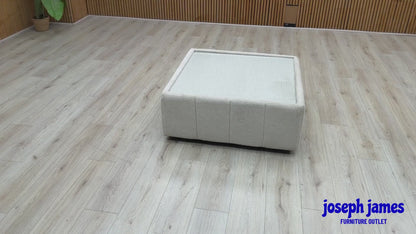 'Boujee' Lustro Dove Grey - Zora Natural Fabric Square Glass Top Table