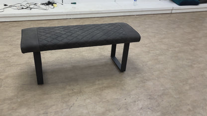 'Warrior' Grey Fabric Upholstery Standard Dining Bench