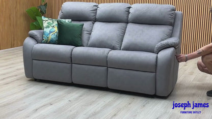 G Plan 'Kingsbury' A124 Stingray Charcoal Grey Fabric 3 Seater Power Recliner Sofa