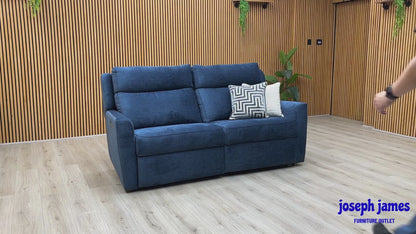 G Plan ‘Wren’ B282 Liso Atlantic Blue Fabric 2 Cushion 3 Seater Power Recliner Sofa