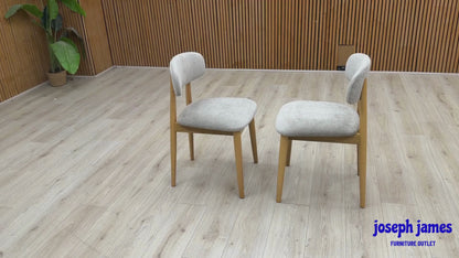 ‘Stockholm’ Light oak Pair of Wooden Dining Chairs