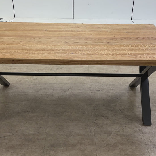 Video of Earth 190cm Dining Table with dining chairs, demonstrating its large scale and how it fits into a dining setting.