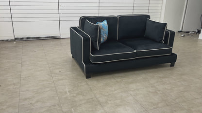 'Demure' Black Demure Velvet 2 Seater Sofa