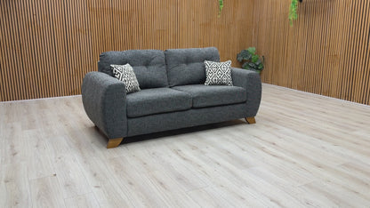 ‘Prent’ Charcoal Grey Fabric 3 Seater Sofa