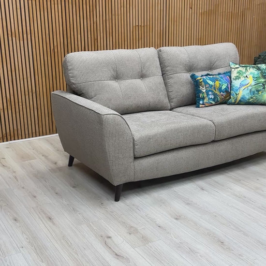 Video showcasing the Dawson sofa's fabric texture, build quality, and seating comfort.