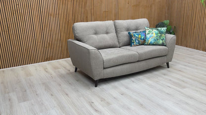 Video showcasing the Dawson sofa's fabric texture, build quality, and seating comfort.