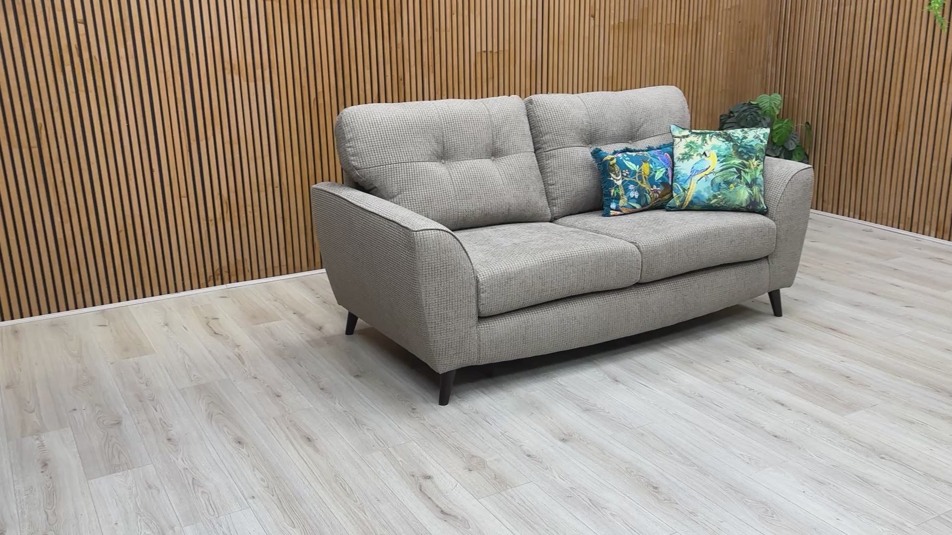 Video showcasing the Dawson sofa's fabric texture, build quality, and seating comfort.