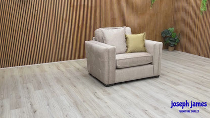 'Chelsea' Beige Vogue Velvet Formal Back Snuggler Chair