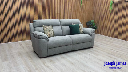 ‘Sander’ Grey Fabric 3 Seater Fabric Sofa