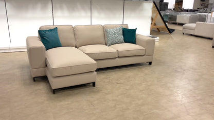 ‘Gianna’ Mocha R-Leather Left Hand Facing Chaise End Sofa