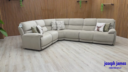 ‘Link’ Taupe Velvet Fabric Large Corner Sofa + Armless Unit