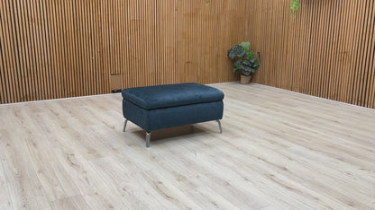 ‘Daytona’ Airforce Blue Fabric Footstool
