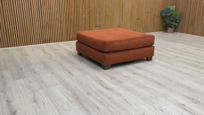 The Lounge Co. ‘Isobel’ Burnt Orange Velvet Rectangular Footstool