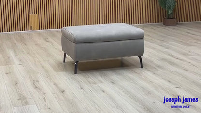 ‘Daytona’ Dexter Smoke Grey Fabric Standard Footstool
