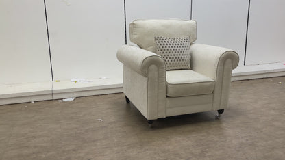 'Melody' Pearl Chenille Fabric Armchair