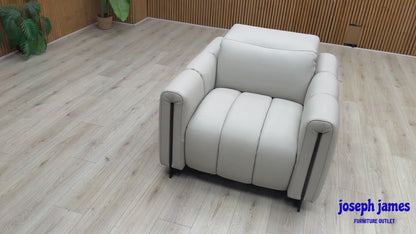 'Giorgio' Light Grey 7406 Leather Armchair