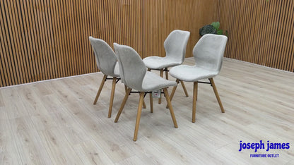 ‘Stockholm’ Set of 4 Upholstered Dining Chairs