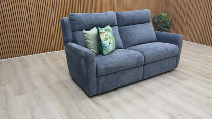 G Plan ‘Wren’ A223 Merim Denim Blue Fabric 2 Cushion 3 Seater Sofa