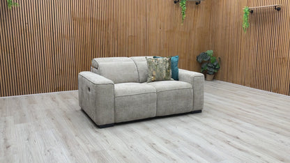 ‘Venosa’ Natural Fabric 2 Seater Power Recliner Sofa
