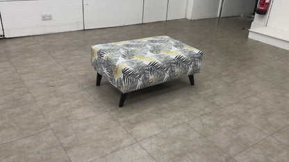 ‘Leah’ Jungle Pattern Velvet Banquette Footstool