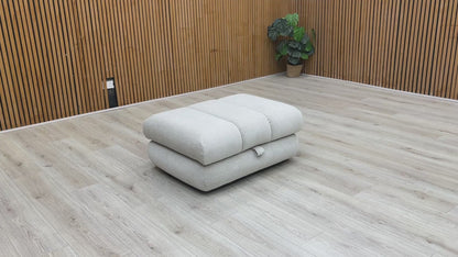 ‘Waldorf' Soft Chenille Taupe All Over Storage Footstool
