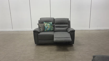 'Azzurri' Grey Endurance Fabric Manual Recliner 2 Seater Sofa