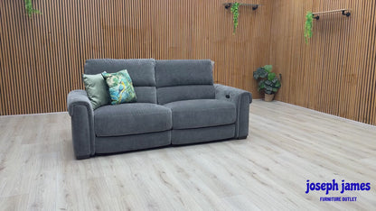 'Nixon' Fab-Can-R456 Anthracite Grey Fabric 3 Seater Power Recliner Sofa