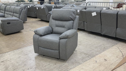 ‘Beaumont’ Grey Endurance Fabric Manual Recliner High Back Armchair