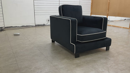 ‘Demure' Black Demure Velvet Armchair