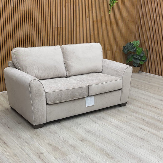Video preview for the product, demonstrating the conversion mechanism or features of the ‘Julius’ Mink Kingston Fabric 2 Seater Sofa Bed.