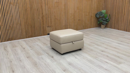 ‘World of Leather’ Bv-039c Pebble Leather Storage Footstool
